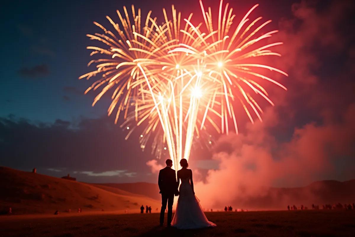 Illustration : Feu d'artifice mariage : guide complet et alternatives