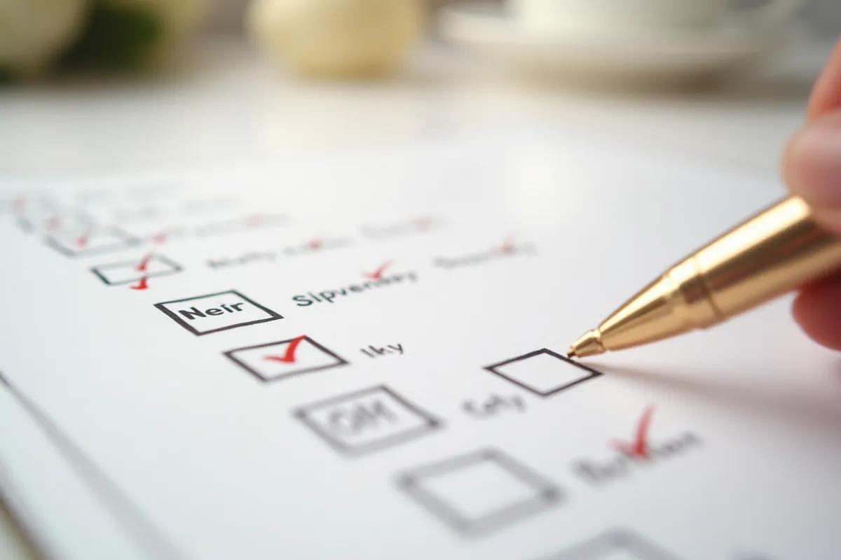 Checklist prestataires mariage : tous les RDV à planifier