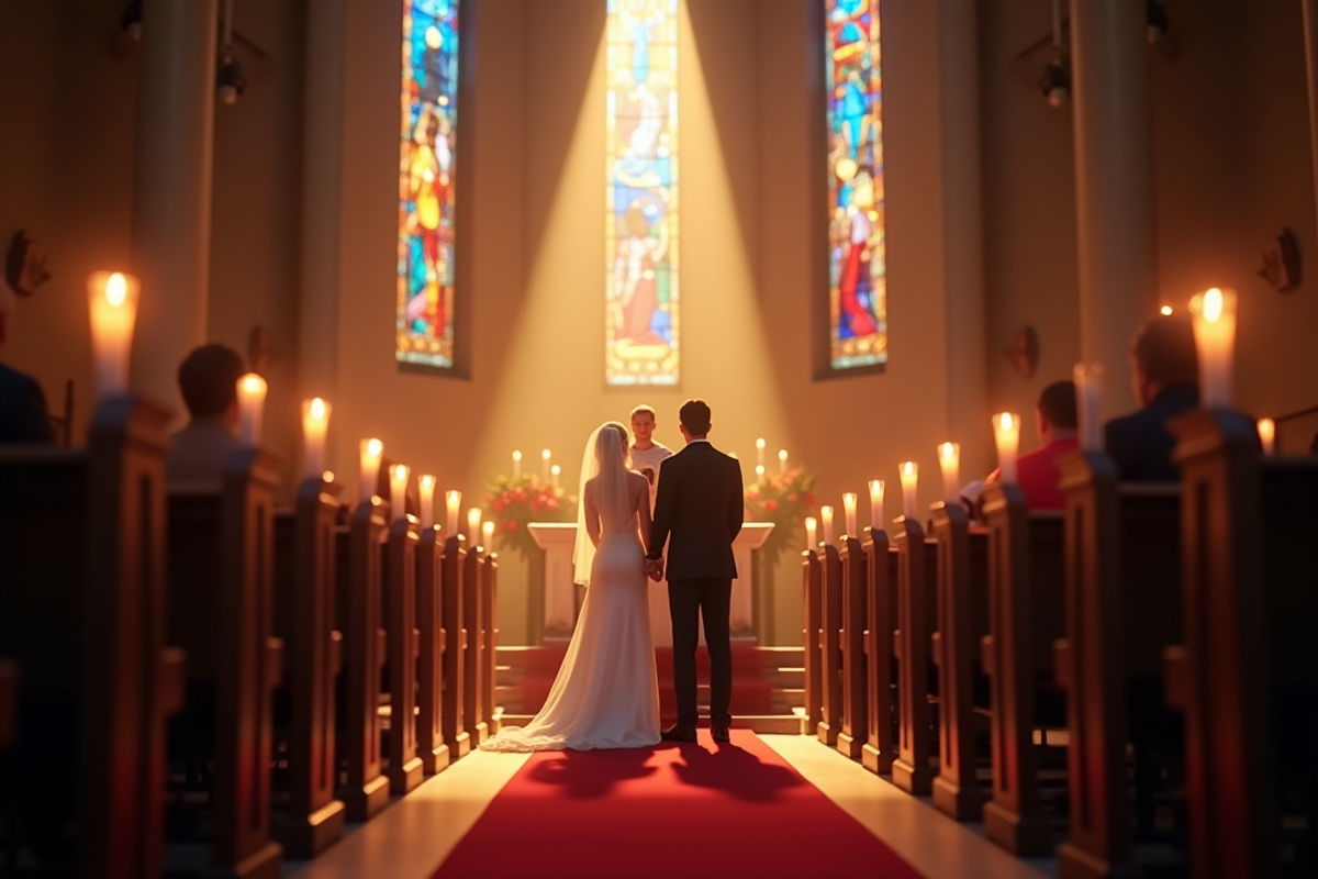 Illustration : Mariage religieux : cérémonies catholique, protestante, juive