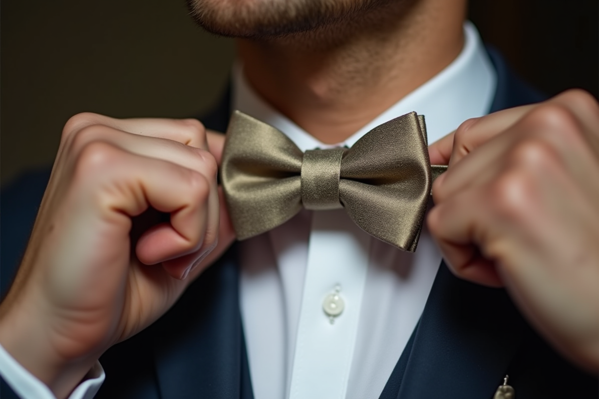 Tendances nœud papillon mariage 2026 : matières et motifs