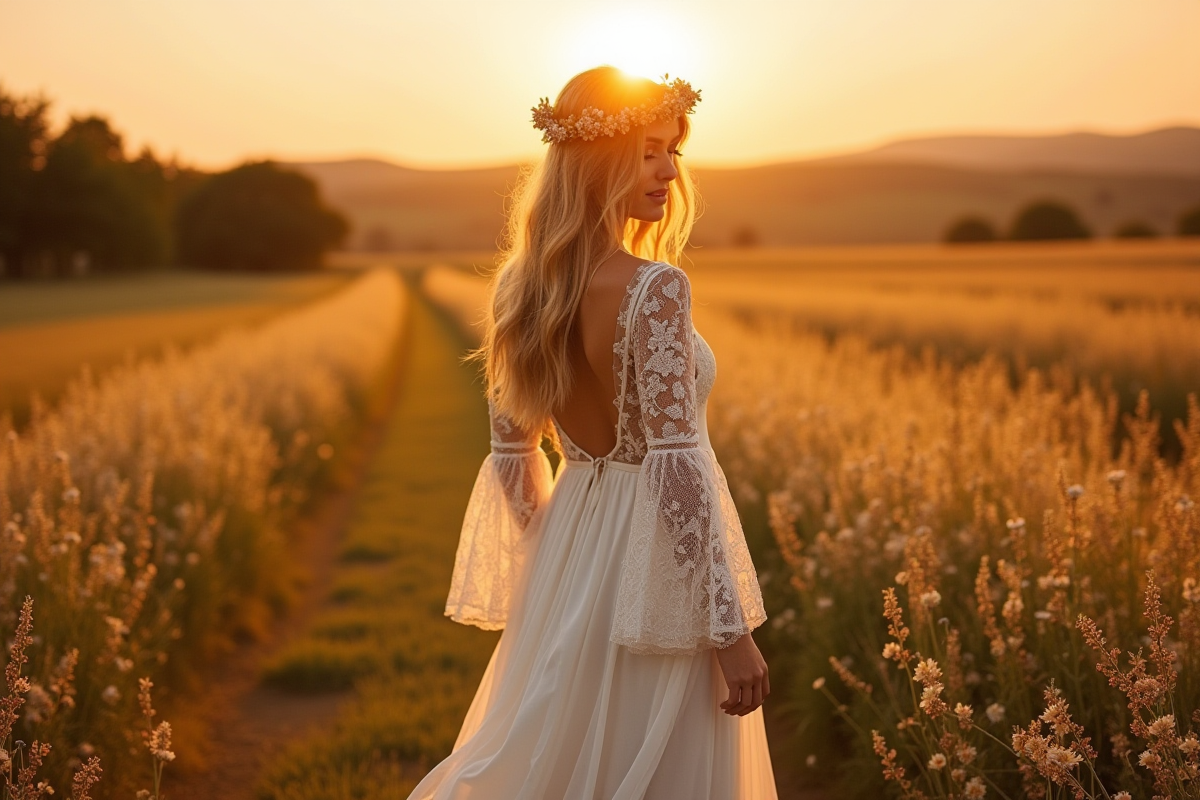Robe de mariée bohème champêtre : guide du style rustique chic