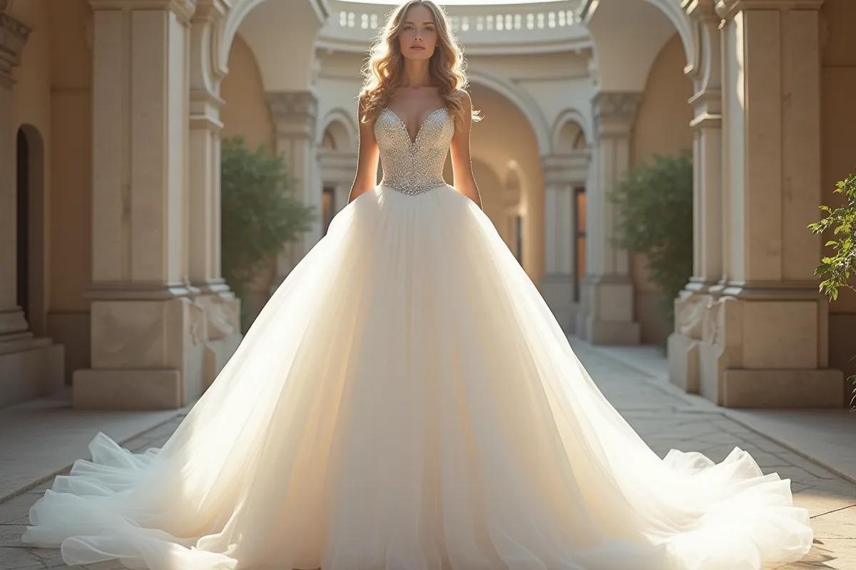 Accessoires robe princesse : voile, diadème et traîne