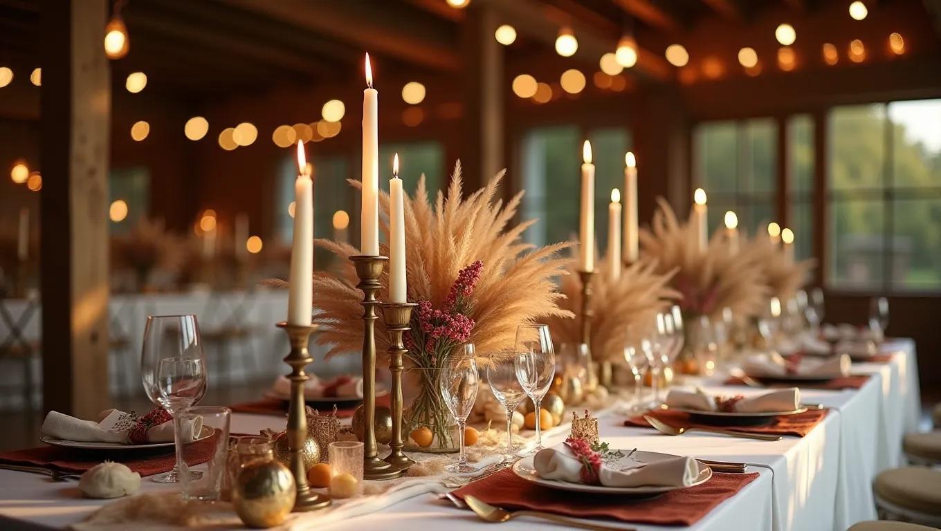 Décoration de table romantique pour un mariage